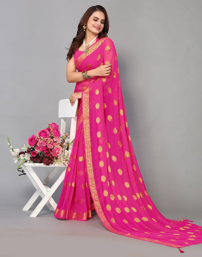Pink Chiffon Banarasi  Saree | Sudathi