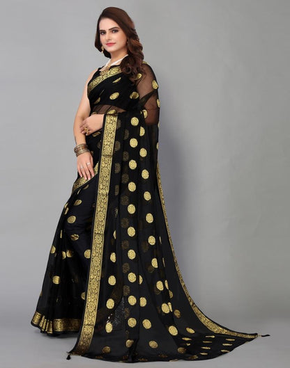 Black Chiffon Banarasi Saree | Sudathi