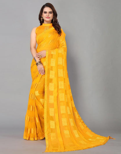 Yellow Chiffon Saree | Sudathi