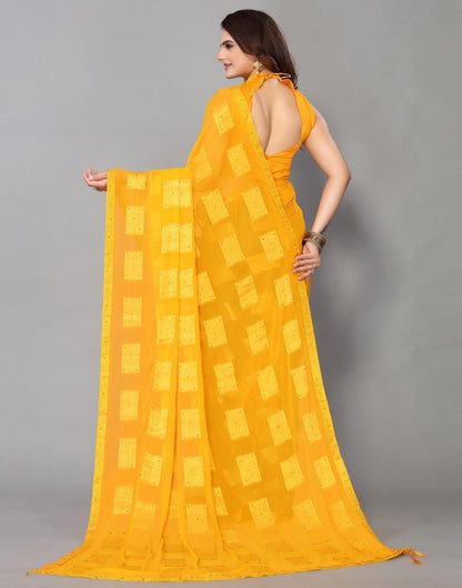 Yellow Chiffon Saree | Sudathi