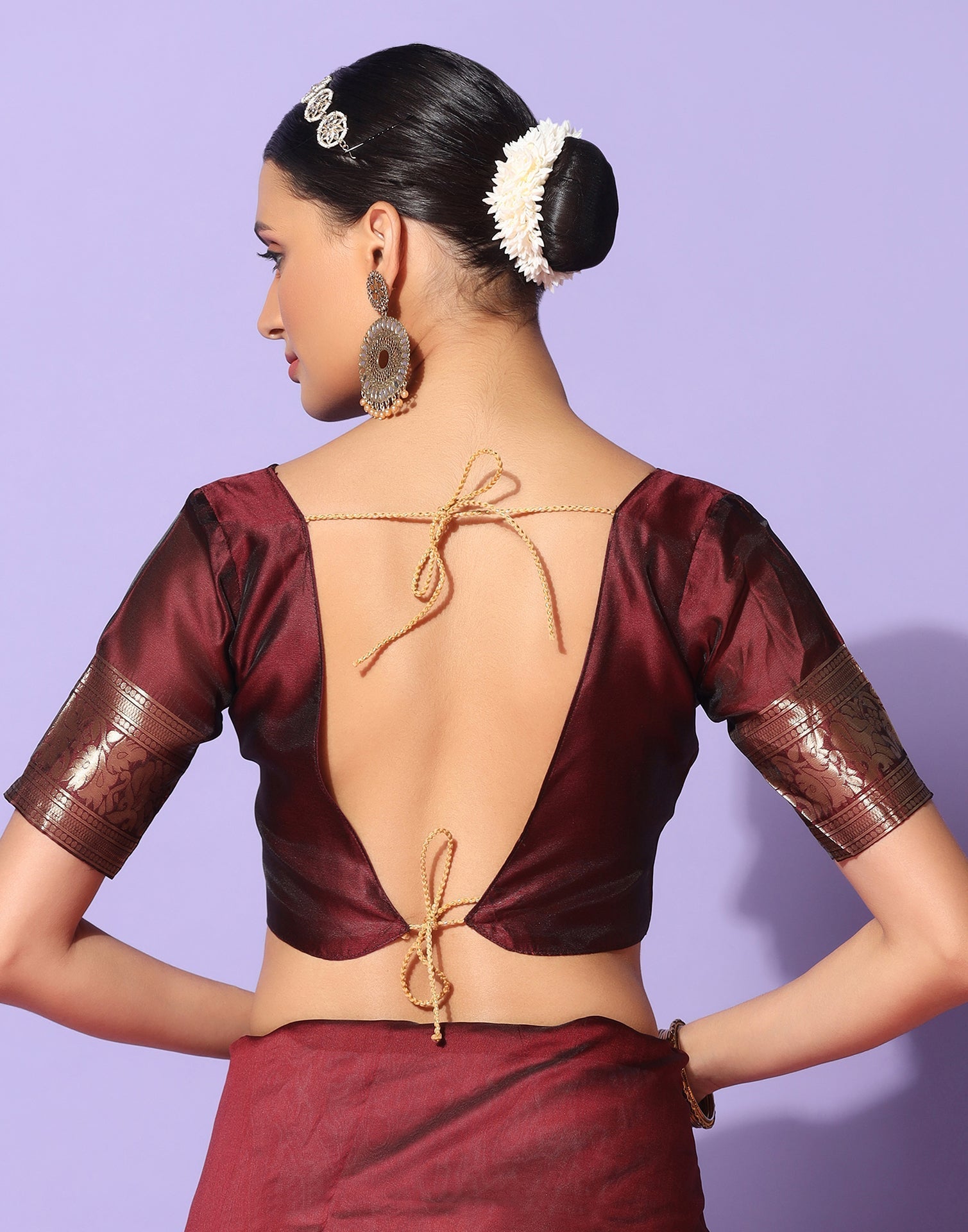 Maroon Banarasi Silk Saree | Sudathi