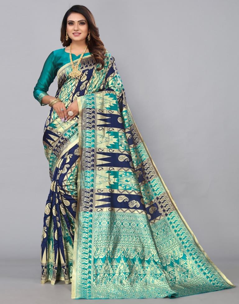 Rama Green Banarasi Silk Saree | Sudathi