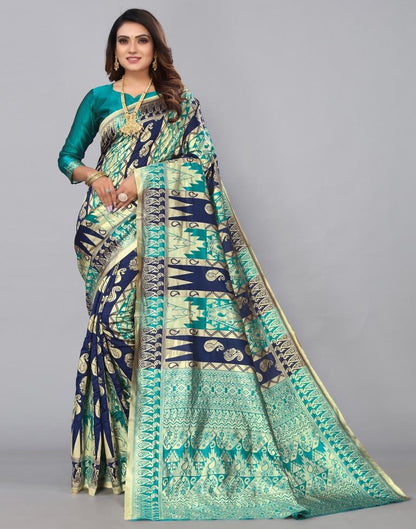 Rama Green Banarasi Silk Saree | Sudathi