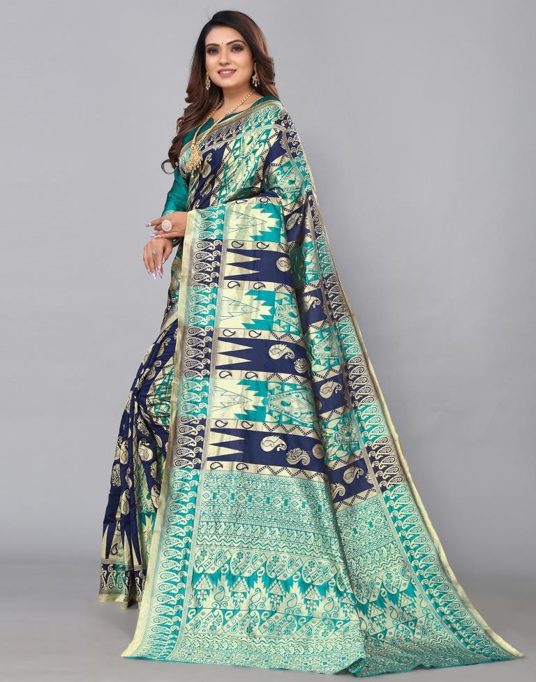 Rama Green Banarasi Silk Saree | Sudathi