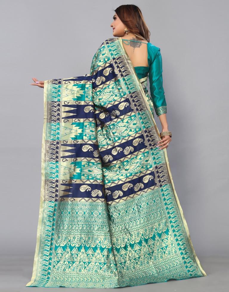 Rama Green Banarasi Silk Saree | Sudathi