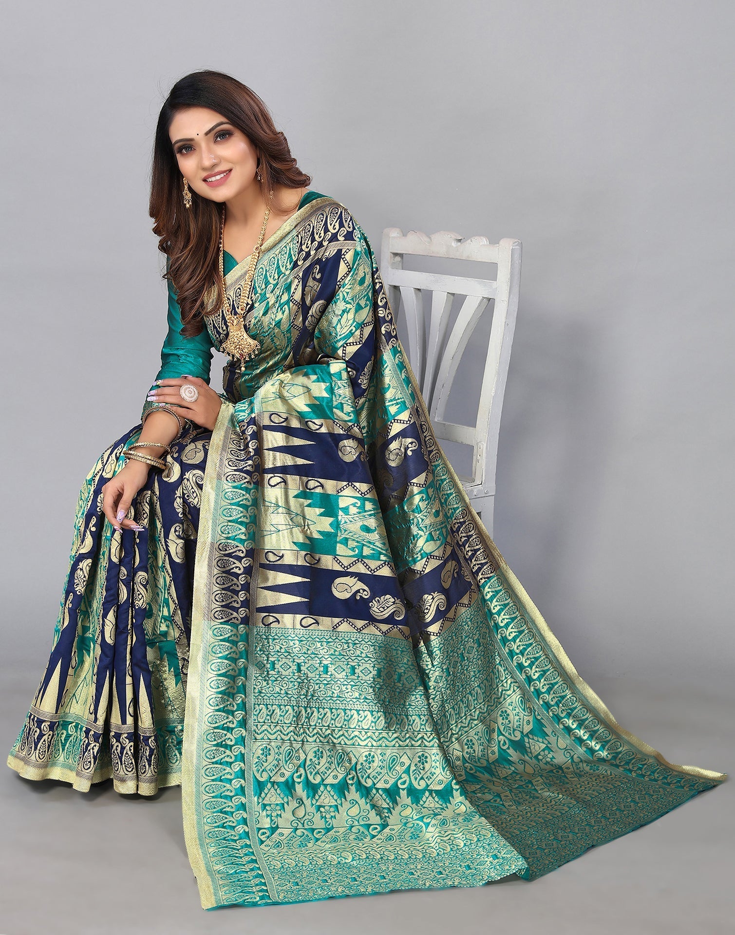 Rama Green Banarasi Silk Saree | Sudathi