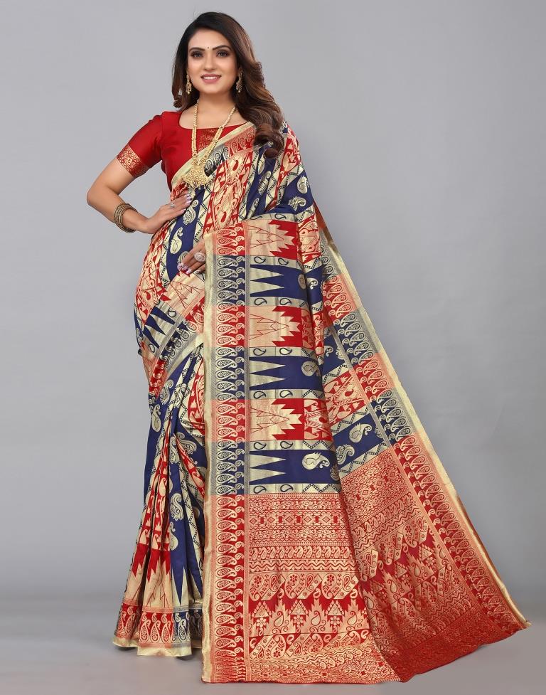 Blue Banarasi Silk Saree | Sudathi