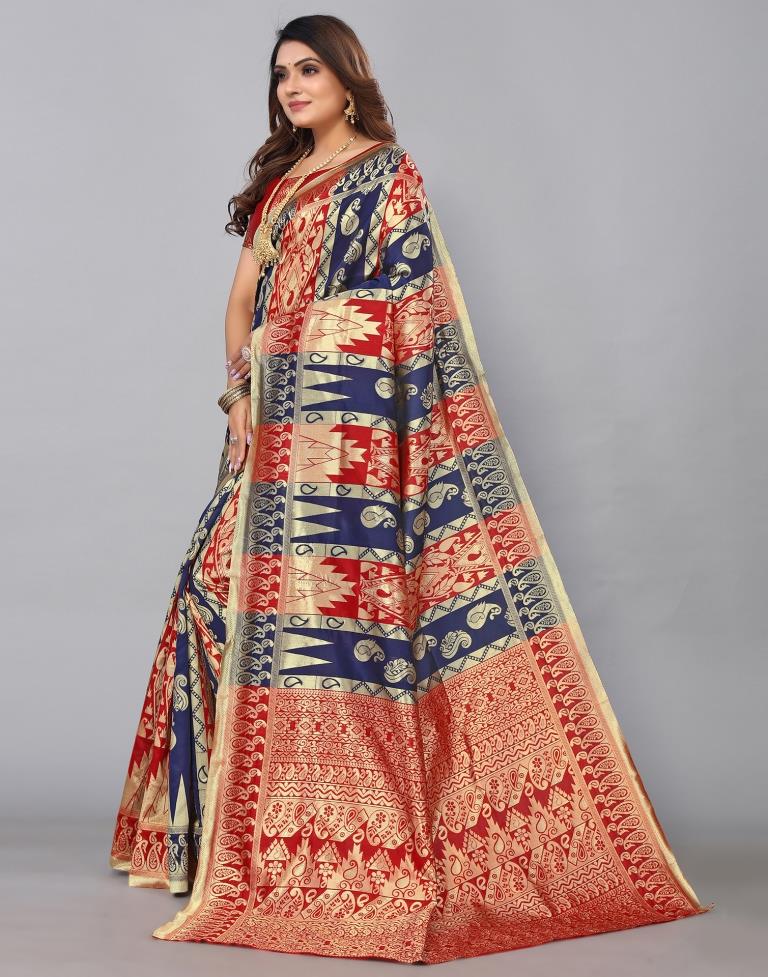 Blue Banarasi Silk Saree | Sudathi