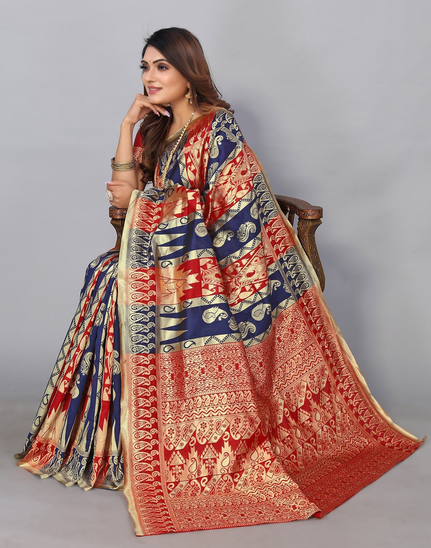 Blue Banarasi Silk Saree | Sudathi