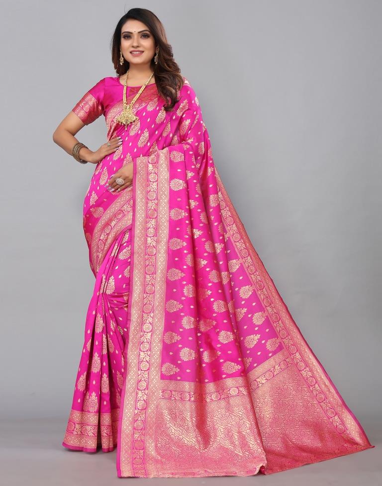 Rani Pink Banarasi Silk Saree | Sudathi