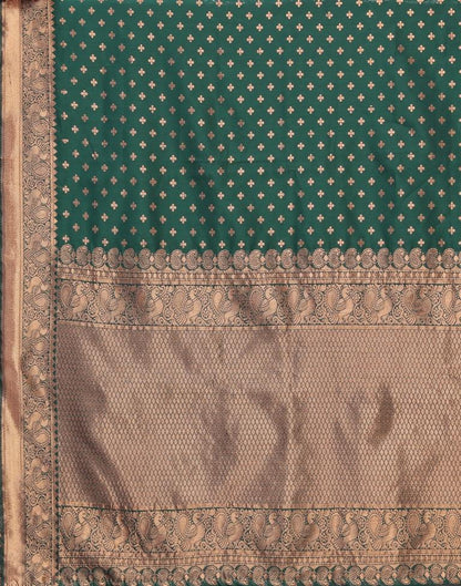 Dark Green Banarasi Silk Saree | Sudathi