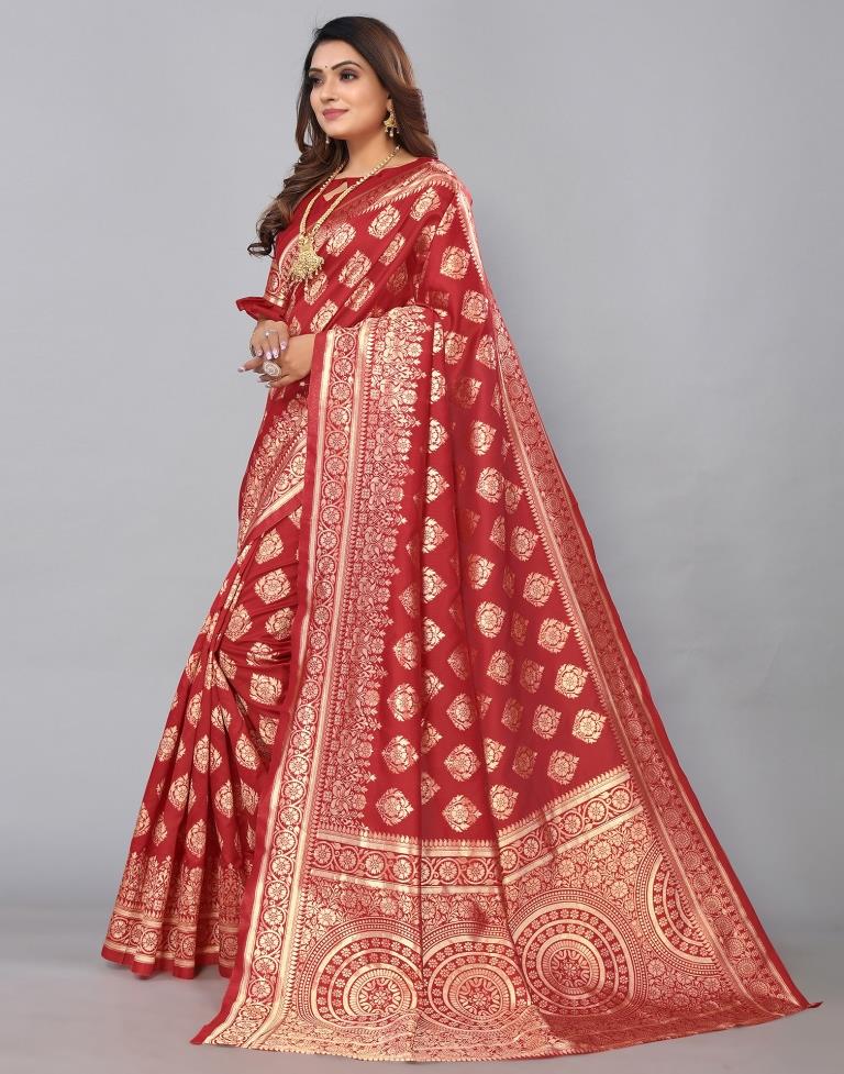 Red Banarasi Silk Saree | Sudathi