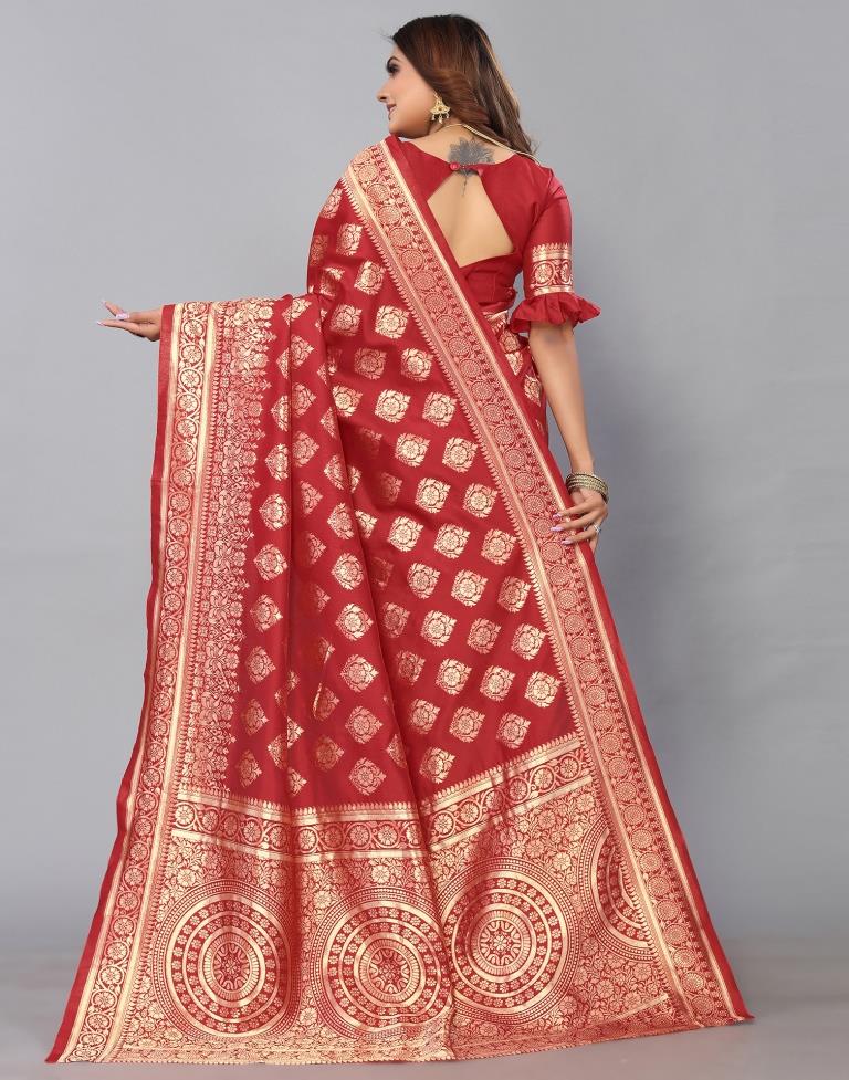 Red Banarasi Silk Saree | Sudathi