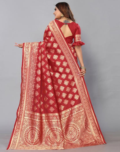 Red Banarasi Silk Saree | Sudathi