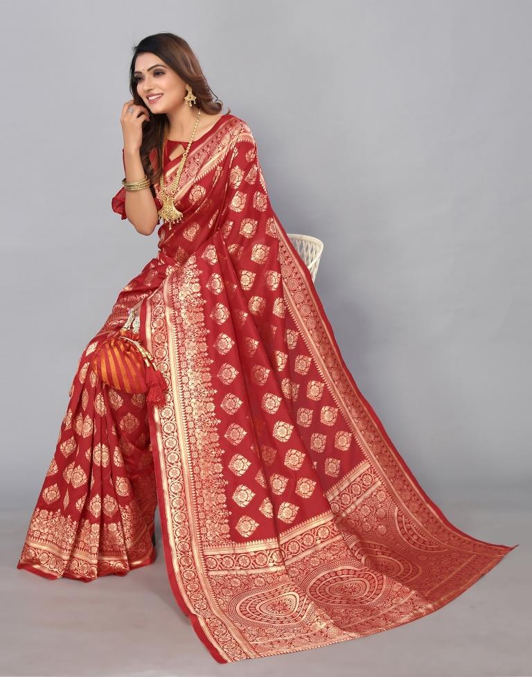 Red Banarasi Silk Saree | Sudathi