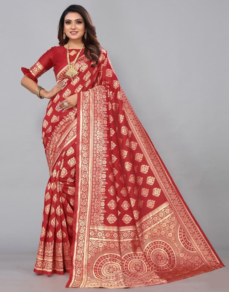 Red Banarasi Silk Saree | Sudathi