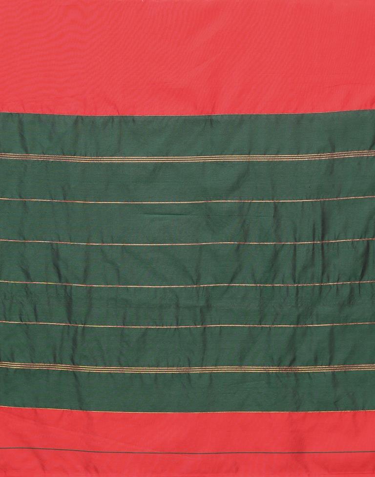 Red Silk Plain Woven Saree | Sudathi