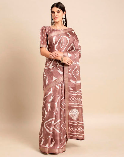 Light Brown Cotton Saree | Leemboodi