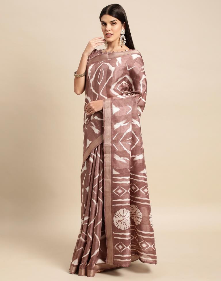 Light Brown Cotton Saree | Leemboodi