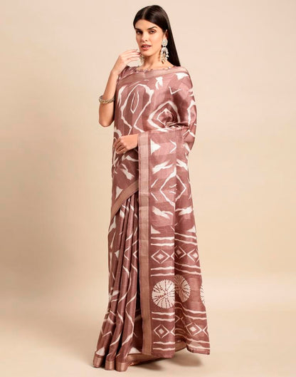Light Brown Cotton Saree | Leemboodi