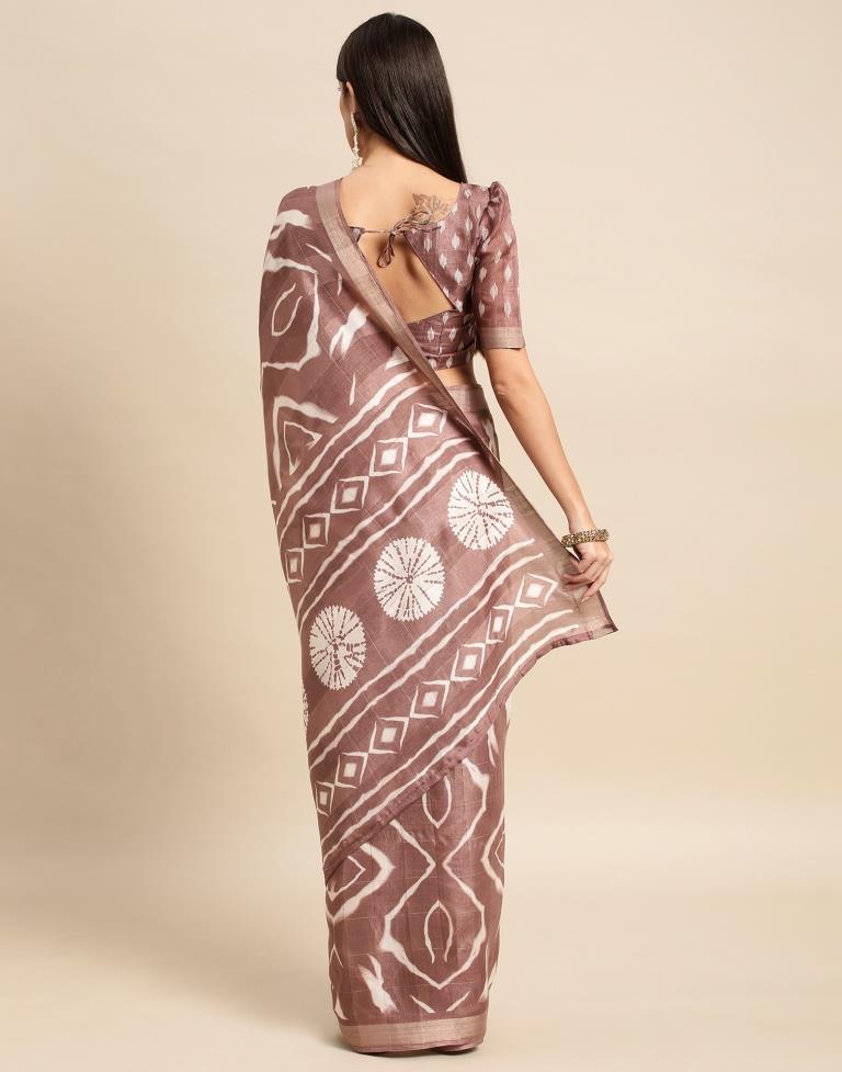 Light Brown Cotton Saree | Leemboodi