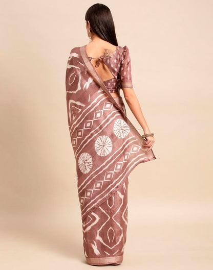 Light Brown Cotton Saree | Leemboodi