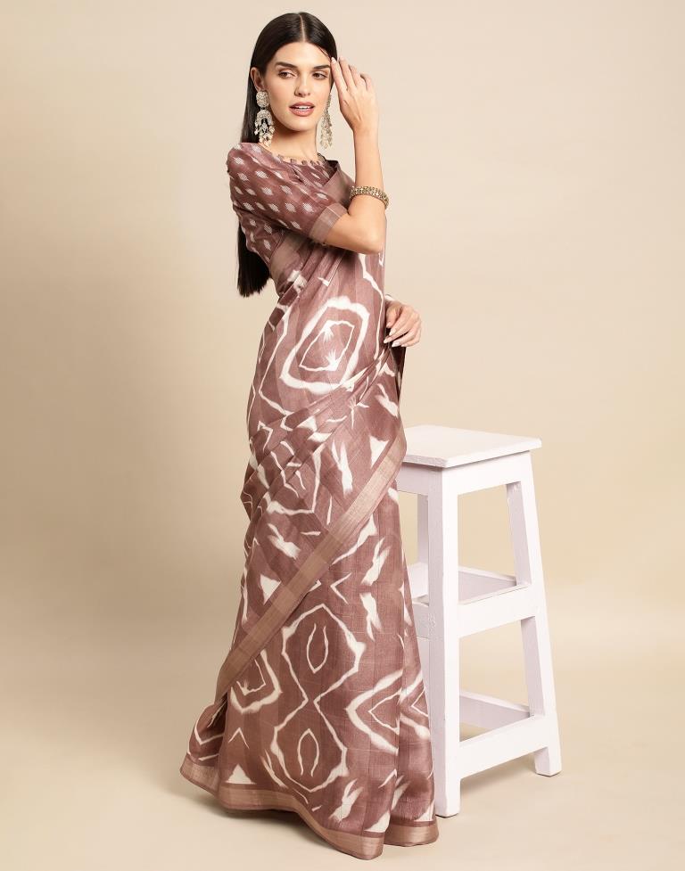 Light Brown Cotton Saree | Leemboodi