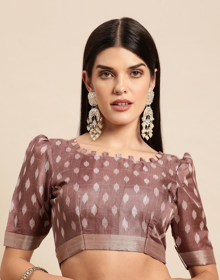 Light Brown Cotton Saree | Leemboodi