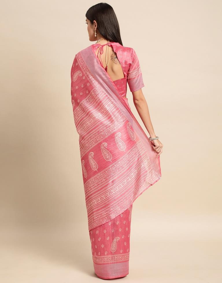 Pink Cotton Saree | Leemboodi