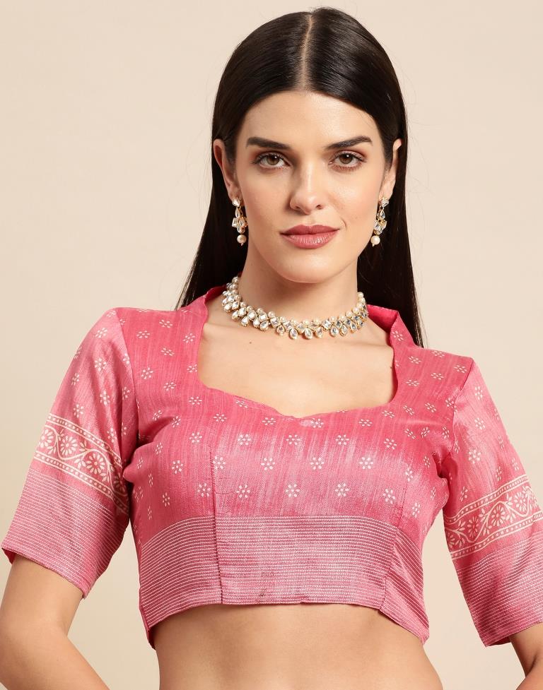 Pink Cotton Saree | Leemboodi