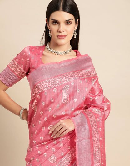 Pink Cotton Saree | Leemboodi