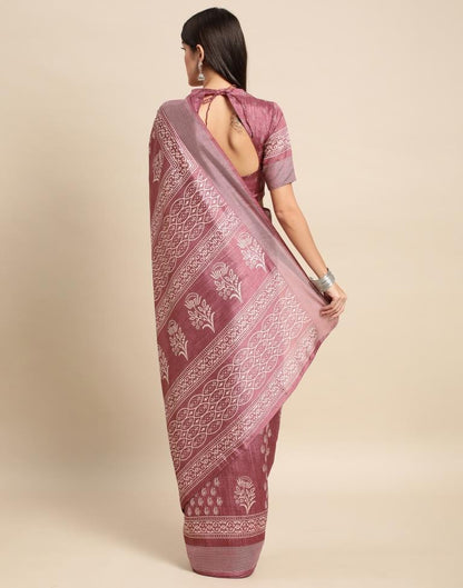 Dusty Pink Cotton Saree | Leemboodi