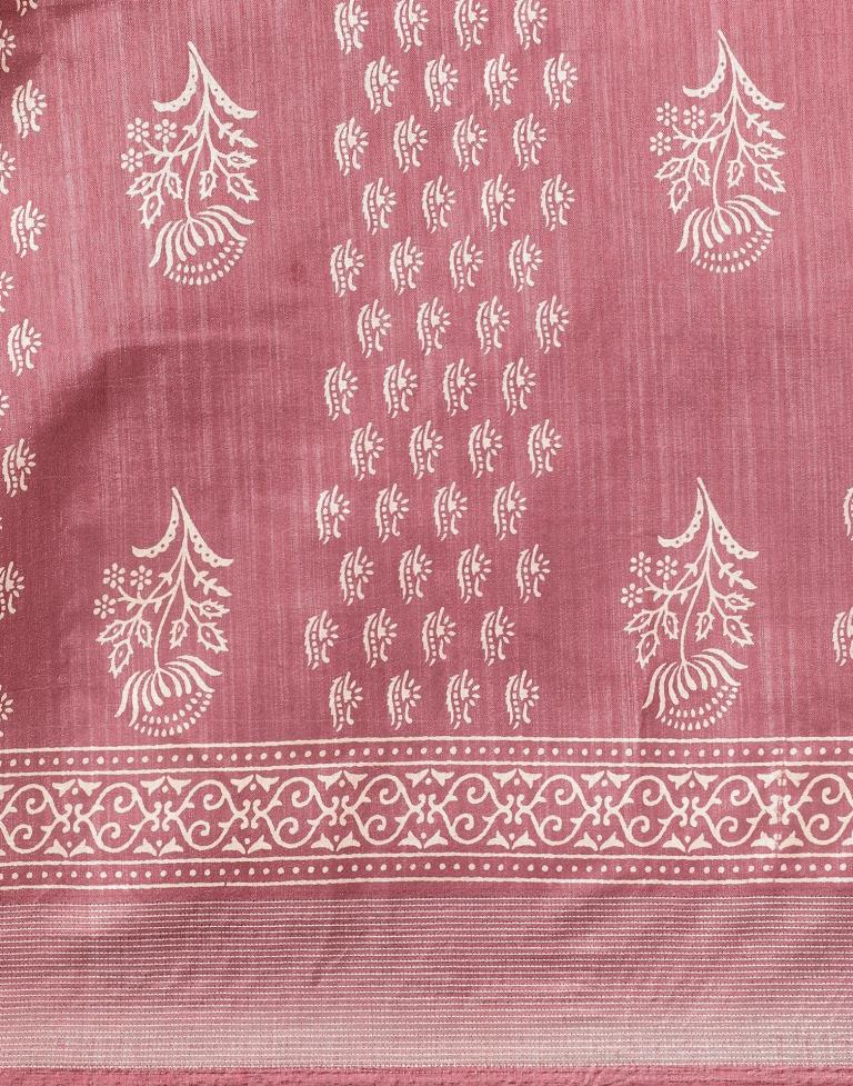 Dusty Pink Cotton Saree | Leemboodi