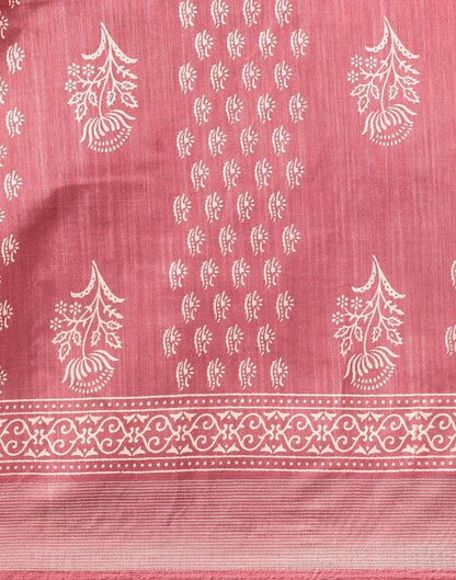 Dusty Pink Cotton Saree | Leemboodi