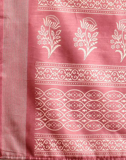 Dusty Pink Cotton Saree | Leemboodi