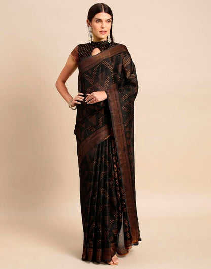 Black Printed Saree | Leemboodi