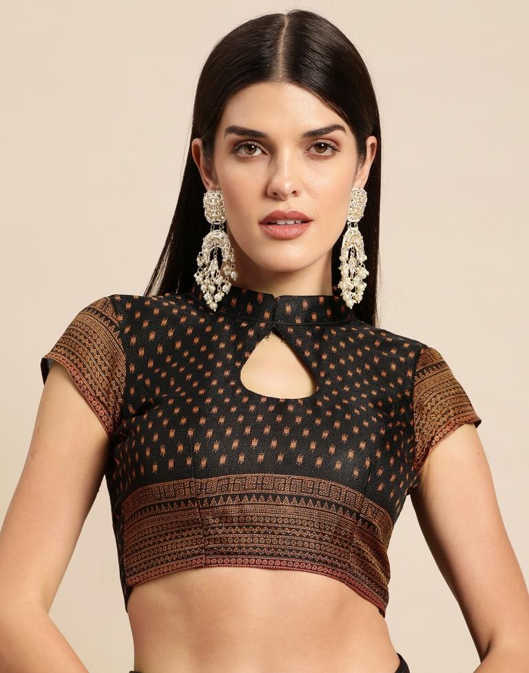 Black Printed Saree | Leemboodi