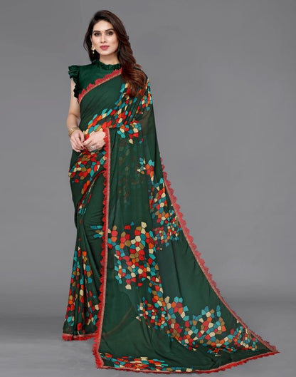 Green Georgette Saree | Sudathi