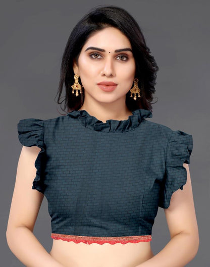 Dark Rama Blue Georgette Saree | Sudathi