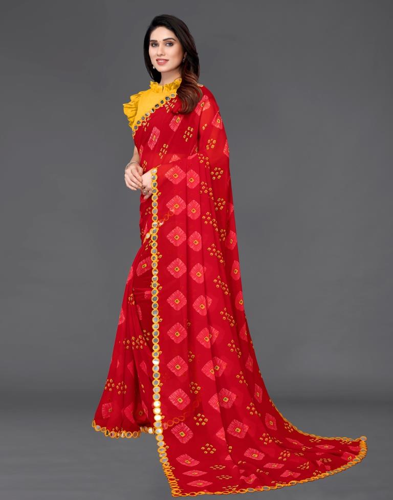 Red Georgette Saree | Sudathi