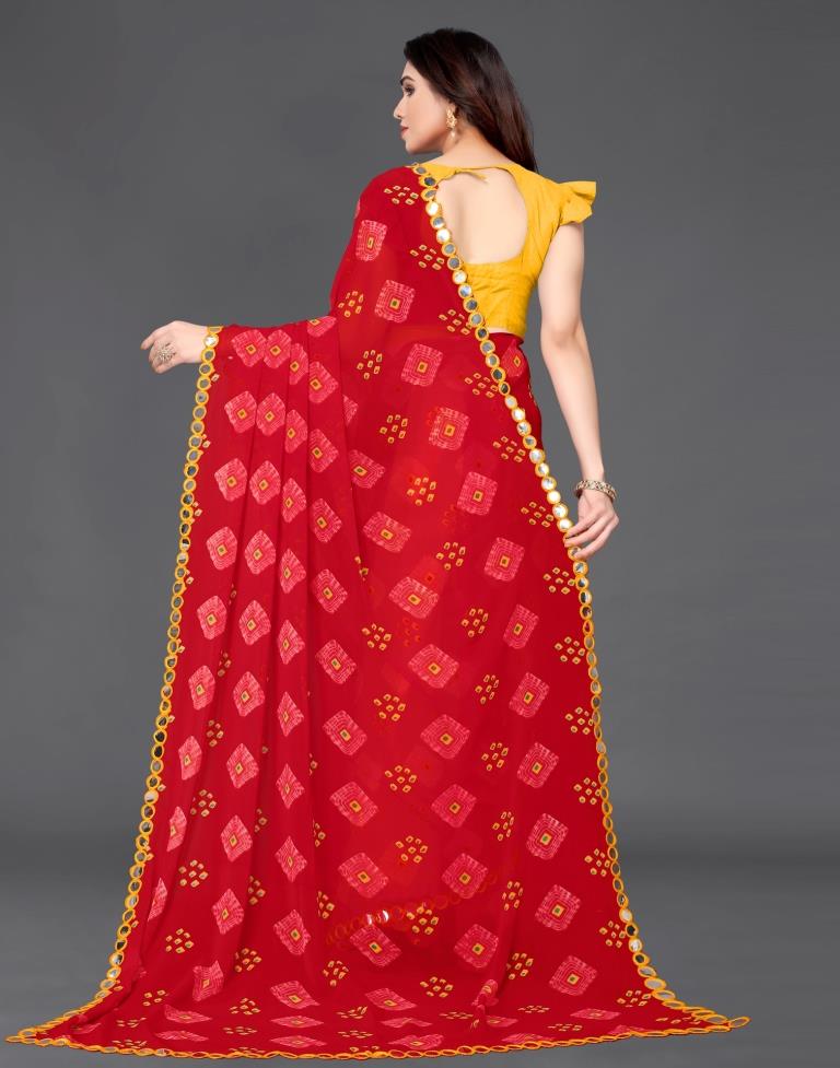 Red Georgette Saree | Sudathi