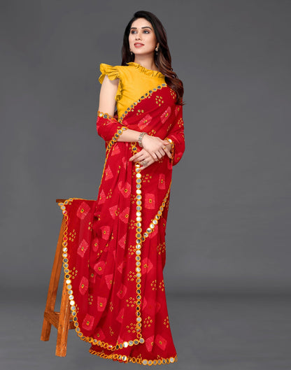Red Georgette Saree | Sudathi