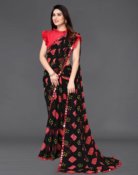 Black Georgette Saree | Sudathi