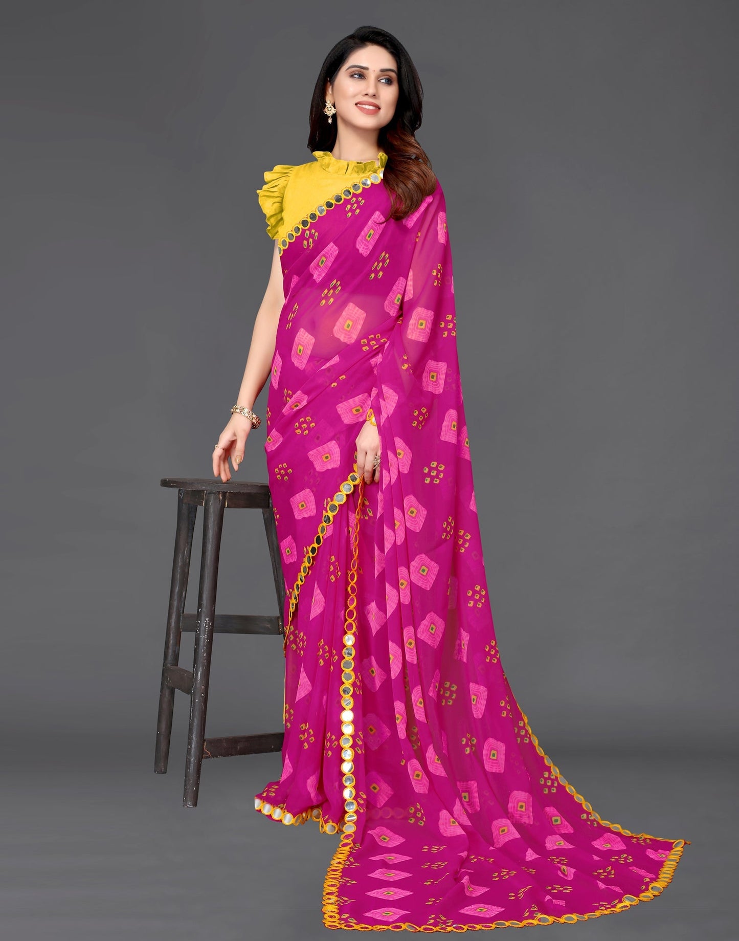 Pink Georgette Saree | Sudathi