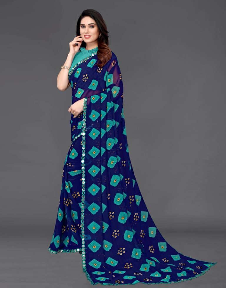 Dark Blue Georgette Saree | Sudathi