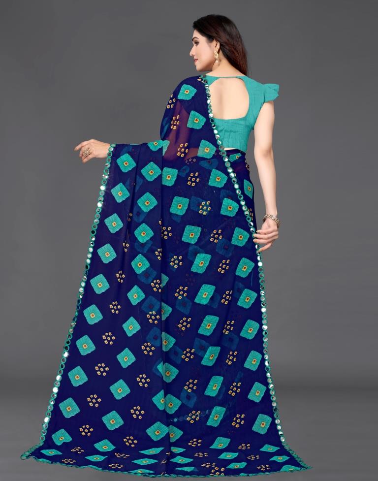 Dark Blue Georgette Saree | Sudathi