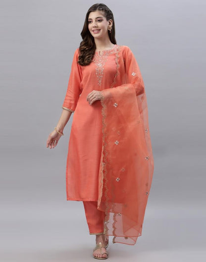 Coral Kurti With Pant And Dupatta | Leemboodi