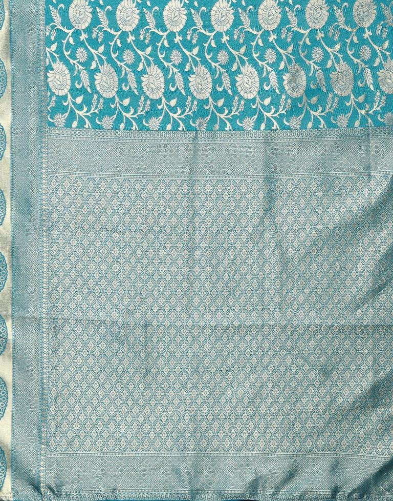 Sky Blue Banarasi Silk Saree | Sudathi