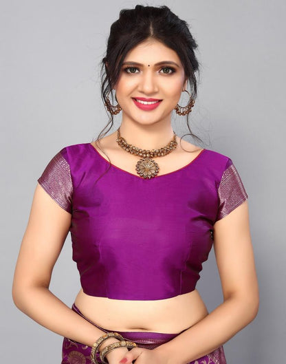 Purple Banarasi Silk Saree | Sudathi