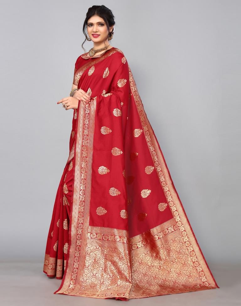 Red Banarasi Silk Saree | Sudathi